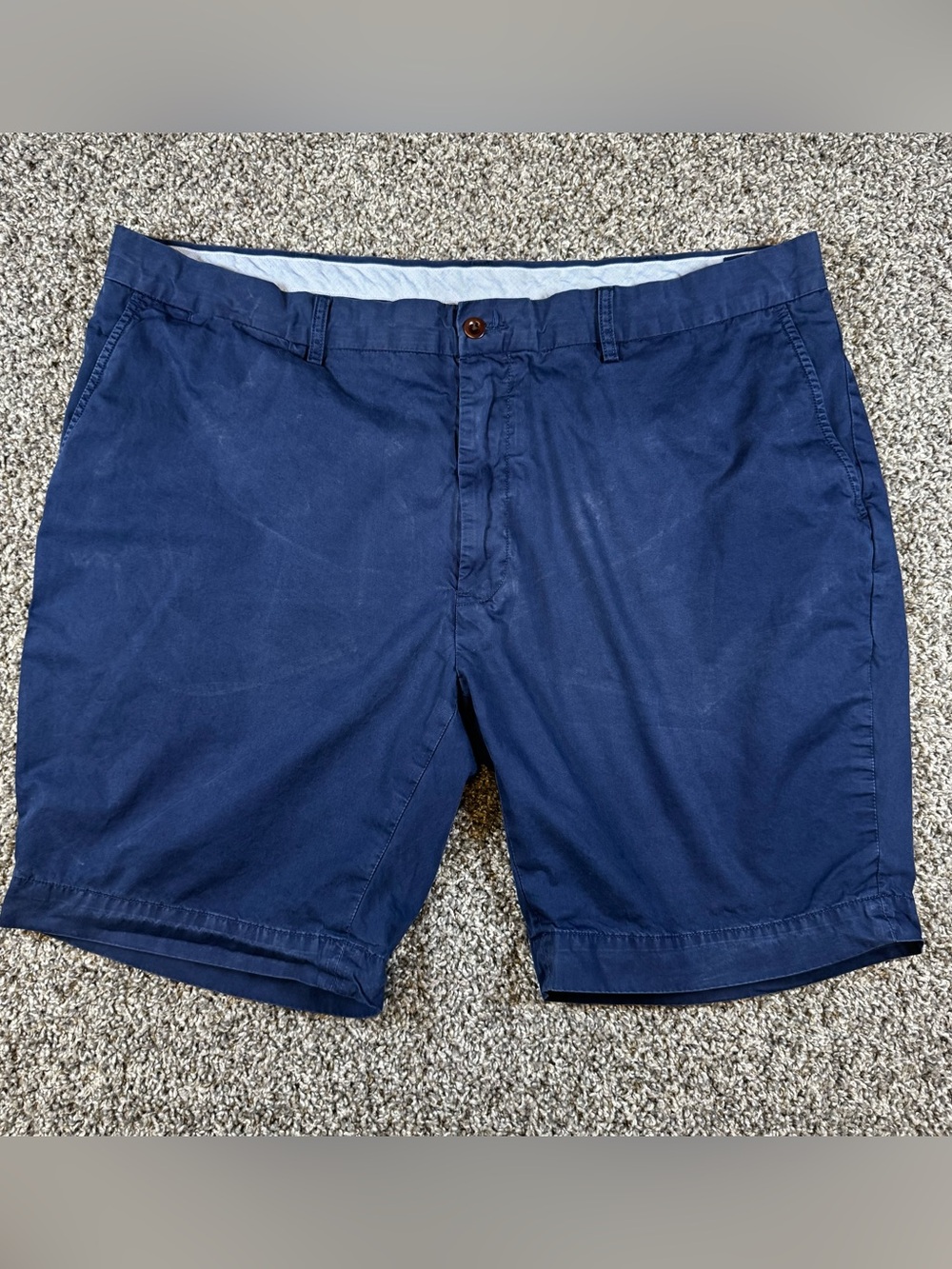 Polo Ralph Lauren Mens 42 Navy Classic Fit Cotton Chino Shorts Flat Front 9”